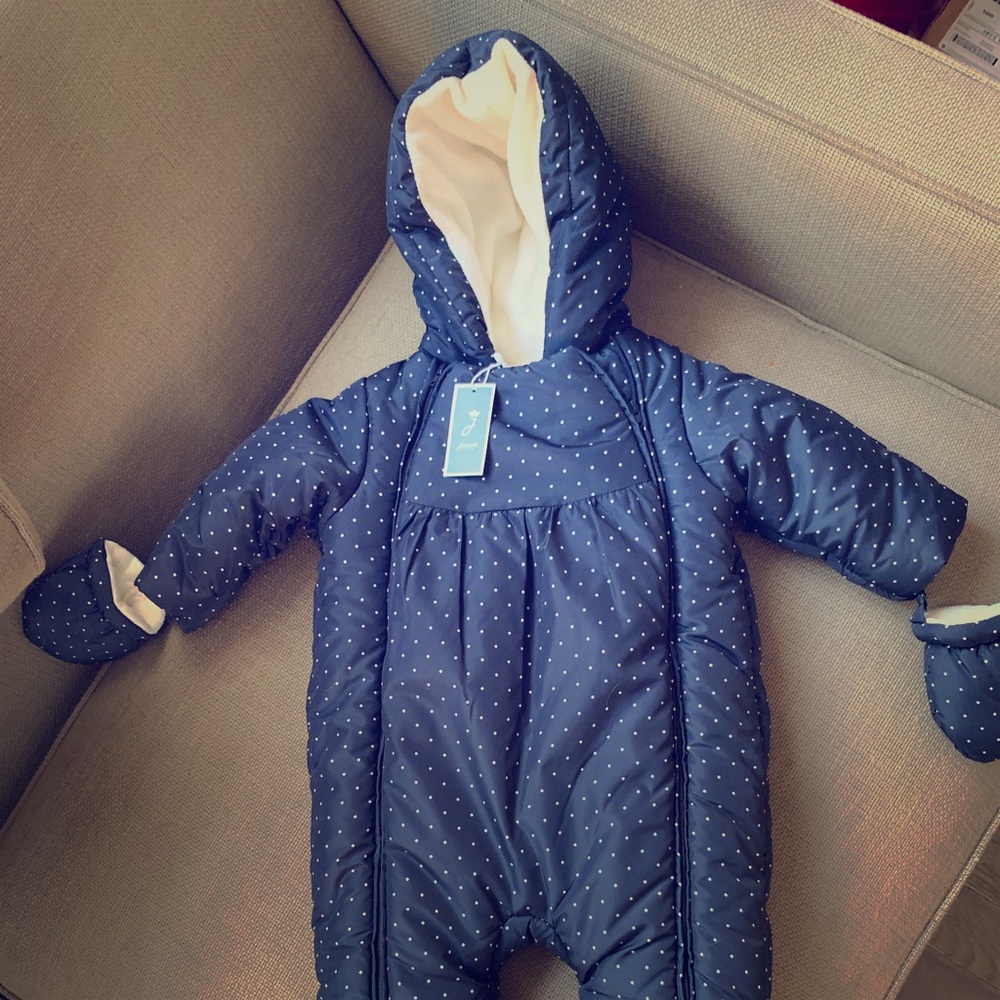 Jacadi Baby Girl Navy Snowsuit - 6 mos